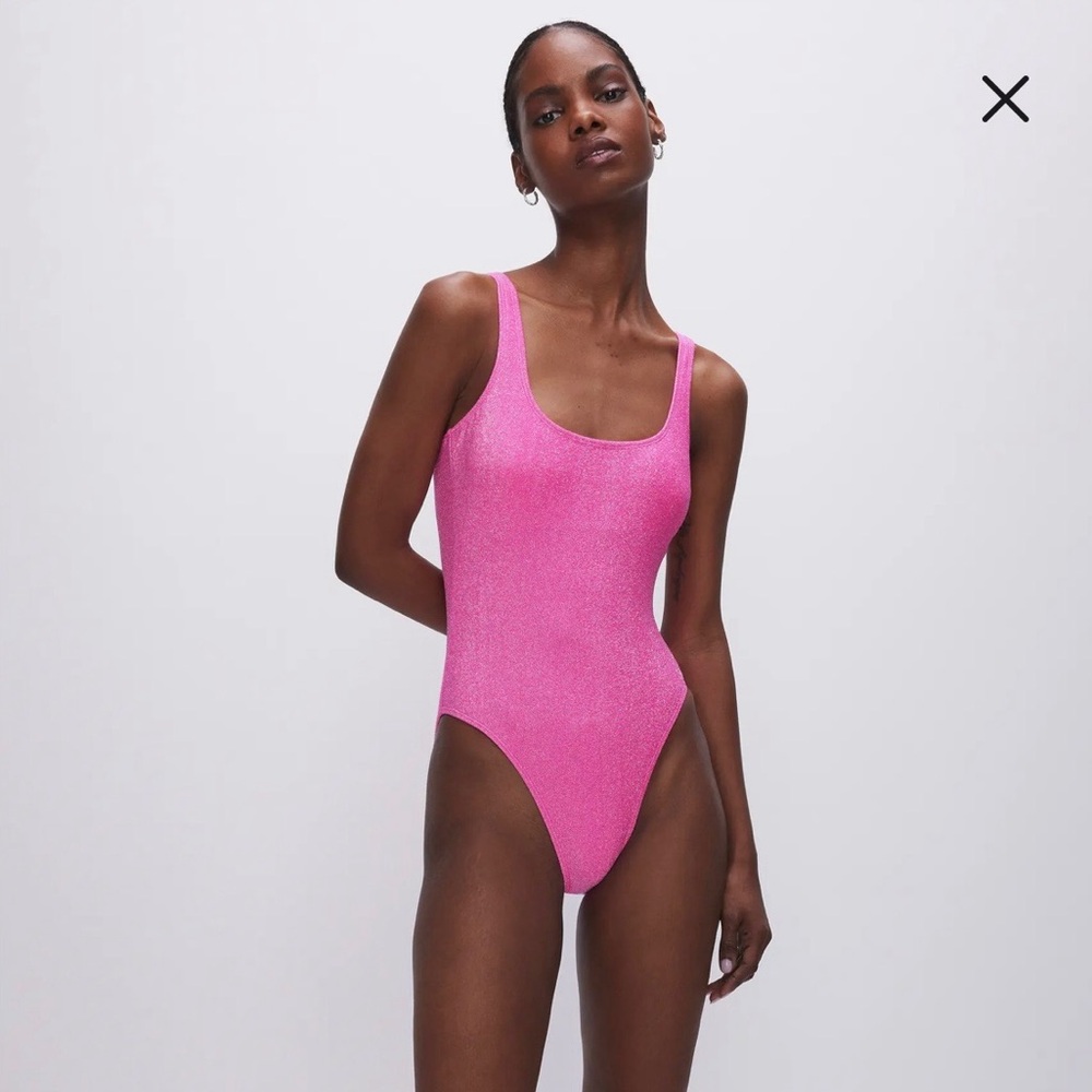 Good American Sparkle Metallic One-Piece Swimsuit Size 0